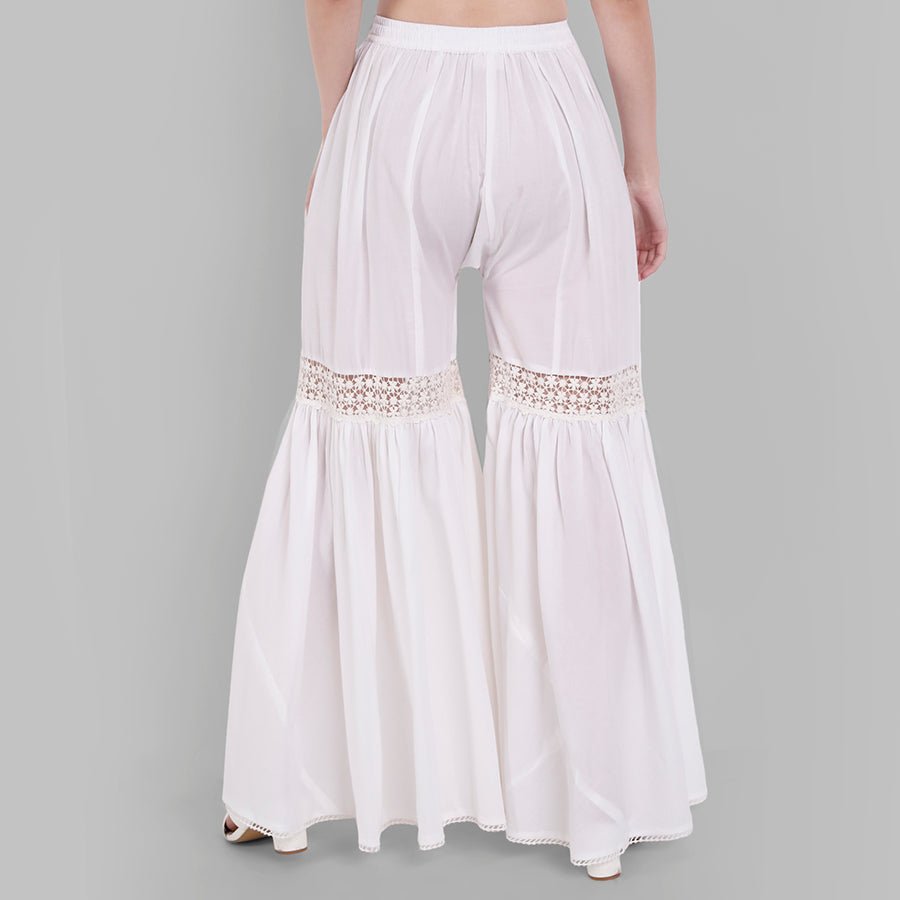 white cotton hakoba lace gharara pants 360113